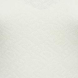 Pre Owned Fendi Off White Monogram Jacquard Stretch Knit Long Sleeve Maxi Dress S