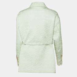 Pre Owned Fendi Green Hairdo Girl Print Silk Quilted Jacket M