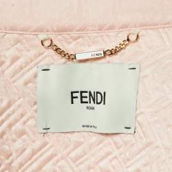 Pre Owned Fendi Green Hairdo Girl Print Silk Quilted Jacket M