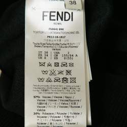 Fendi Black Karlito Fur Trim Stretch Knit Sweatshirt S