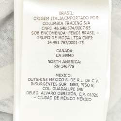 Fendi White/Black Logo Printed Crew Neck T-Shirt S