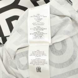Fendi White/Black Logo Printed Crew Neck T-Shirt S