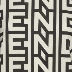 Fendi White/Black Logo Printed Crew Neck T-Shirt S