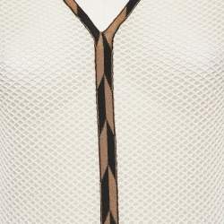 مملوكة مسبقًا Fendi Off-White Mesh Sheer Midi Dress M