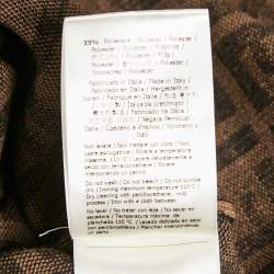Pre Owned Fendi Brown Zucca Jacquard Knit Sleeveless Bodycon Dress S