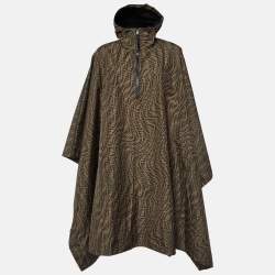 Fendi Brown Zucca Print Synthetic Hooded Jacket One Size