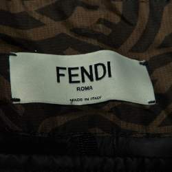 Fendi Brown Zucca Print Synthetic Hooded Jacket One Size