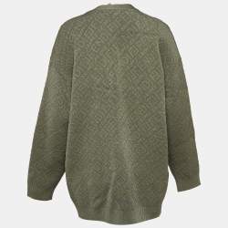 Fendi X Skims Monogram Jacquard Stretch Knit Buttoned Cardigan M
