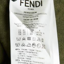 Fendi X Skims Monogram Jacquard Stretch Knit Buttoned Cardigan M