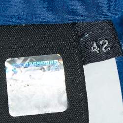 Fendi Blue Crepe Raw Edge Detail Maxi Dress M