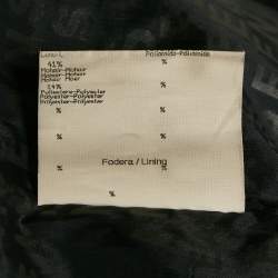 Fendi Black Shearling Velcro Closure Mid-Length Coat M