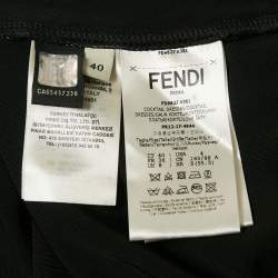 Pre Owned Fendi Brown Zucca Monogram Stretch Mesh Fitted Midi Dress S
