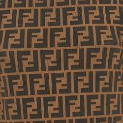 Pre Owned Fendi Brown Zucca Monogram Stretch Mesh Fitted Midi Dress S