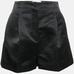 Fendi Black Satin Silk Pleated Shorts S