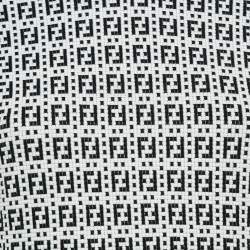 Pre Owned Fendi Black/White FF Textured Knit Crew Neck Pullover M