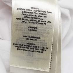 مملوكة مسبقًا Fendi White Embellished Logo Cotton Oversized T-Shirt L