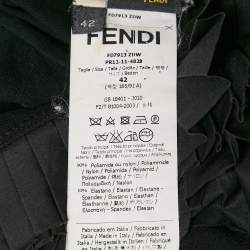 Pre Owned Fendi Black Nylon Gabardine Ruffled One-Shoulder Mini Dress M