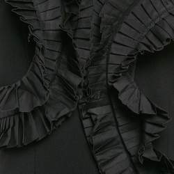 Pre Owned Fendi Black Nylon Gabardine Ruffled One-Shoulder Mini Dress M