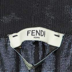 Fendi Black Cotton Knit Jogger Pants S 