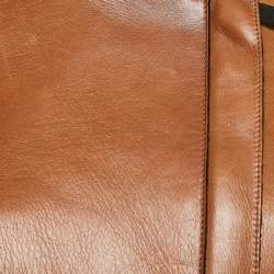  Fendi Brown Leather Zip-Up Jacket M