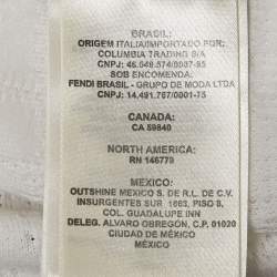 Pre Owned Fendi White FF Monogram Jacquard Knit Midi Sheath Dress XS