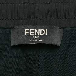 Fendi Black Nylon Monogram Motif Track Pants M