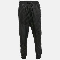 Fendi Black Nylon Monogram Motif Track Pants M