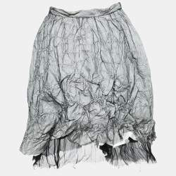 Fendi Black/White Mesh Textured Short Skirt S