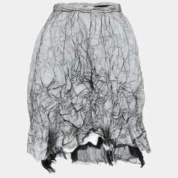 Fendi Black/White Mesh Textured Short Skirt S