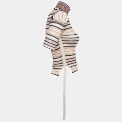 Fendi Multicolor Patterned Jersey Turtle Neck Pullover S