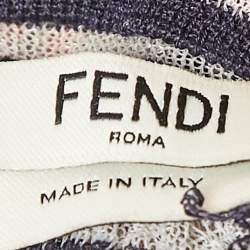 Fendi Multicolor Patterned Jersey Turtle Neck Pullover S