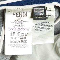 Fendi Navy Blue Fleece Wool Double Breasted Long Coat M