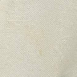 Pre Owned Fendi White Multicolor Distressed Linen Cut-Out Detail Short Dress M