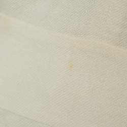 Pre Owned Fendi White Multicolor Distressed Linen Cut-Out Detail Short Dress M