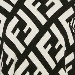 Fendi Black/White Zucca Jacquard Wool Blend Turtle Neck Sweater M