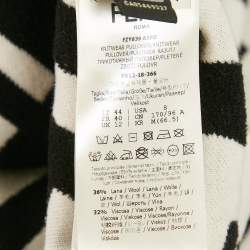 Fendi Black/White Zucca Jacquard Wool Blend Turtle Neck Sweater M