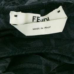 Fendi Black FF Stretch Tulle Sheer Bodysuit XS
