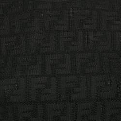 Pre Owned Fendi Black Zucca Monogram Jersey Pullover Top XS