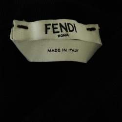Fendi Black FF Karligraphy Stretch Tulle Sheer Bodysuit S