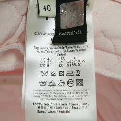 Fendi Pink Silk Double Breasted Button Front Quilted Coat S