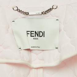 Fendi Pink Silk Double Breasted Button Front Quilted Coat S