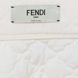 Fendi Off-White Quilted Silk Mini Skirt S