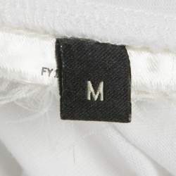 Pre Owned Fendi White Logo Embellished Cotton Crew Neck T-Shirt M