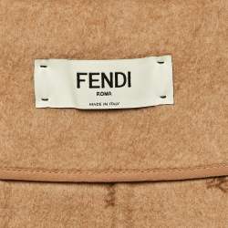 Fendi Beige Camel Felt Pleated Shorts S