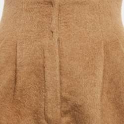 Fendi Beige Camel Felt Pleated Shorts S