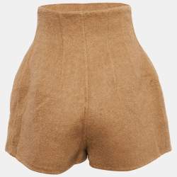 Fendi Beige Camel Felt Pleated Shorts S