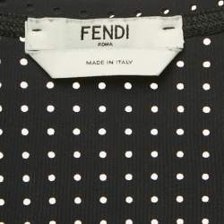 Pre Owned Fendi Black Printed Technical Jersey Tank Top S