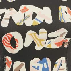 Pre Owned Fendi Black Printed Technical Jersey Tank Top S