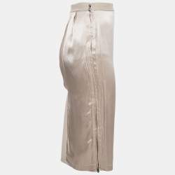 Fendi Light Pink Gabardine Zip-Up Midi Skirt S