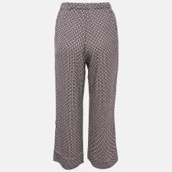 Fendi Multicolor Printed Silk Straight Leg Pants S